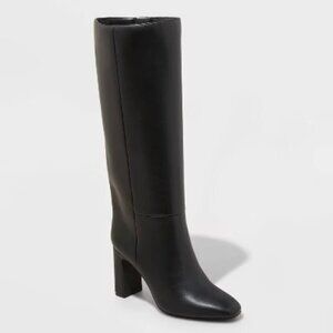 A New Day‎ Women's Knee-High Black Boots Trendy Stovepipe Design- tall boot